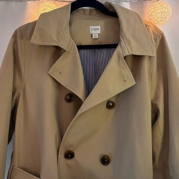 J Crew Camel Khaki Trench Coat - Picture 2 of 4